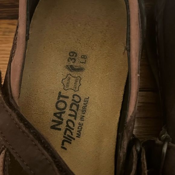 NAOT Shell Collection Lagos Mauve and Brown Mary Jane Style Shoes Size 39 - Picture 8 of 13